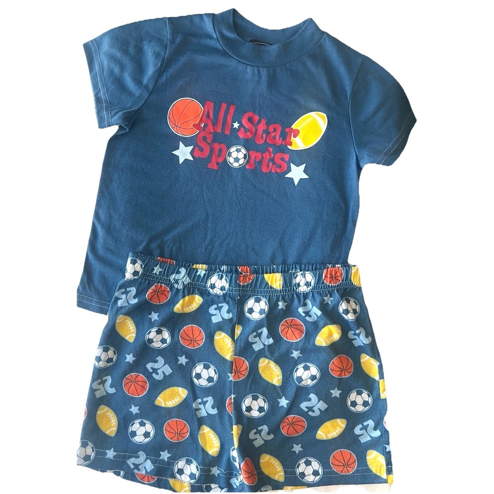 Pajama Set Top Bottom XS Sports Basketball Soccer Football Boy Clothing
